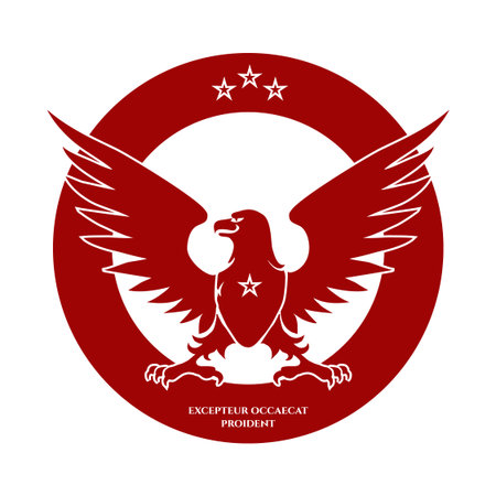 Heraldic red eagle and stars logo design, vector illustrationのイラスト素材