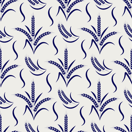 Agriculture seamless pattern with wheat branches, vector illustrationのイラスト素材