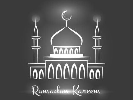 Ramadan Kareem background design. Vector arabic islamic mosque backgroundのイラスト素材