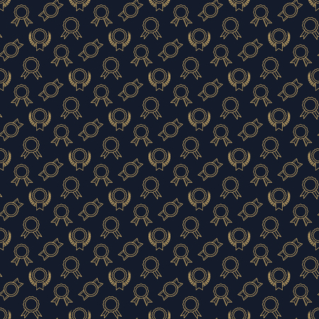 Golden winner badge or victory prizes seamless pattern. Vector illustrationのイラスト素材