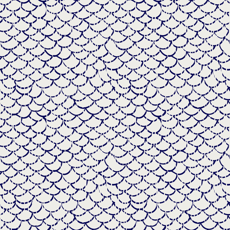 Hand drawn chain armor seamless pattern design with lines. Vector illustrationのイラスト素材