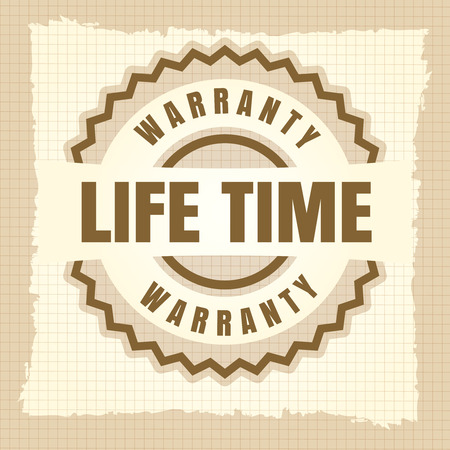 Life time warranty vintage label design. Vector illustrationのイラスト素材