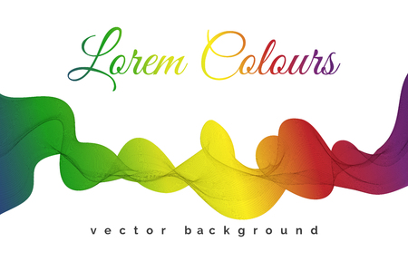 Abstract color spectrum wave or colored smoky waves isolated on white background. Vector rainbow lines flowのイラスト素材