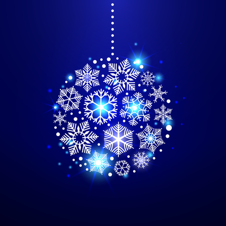 Decorative christmas snowflakes in shape of curcle christmas tree decoration. Vector illustrationのイラスト素材