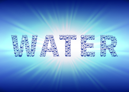 Water drops on the sunburst background, vector illustrationのイラスト素材