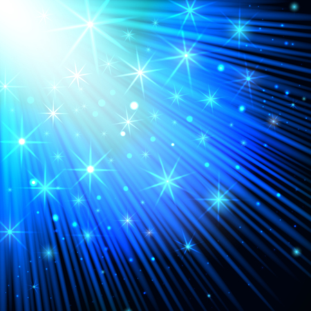 Glowing light blue background with sparkles, vector illustration.のイラスト素材