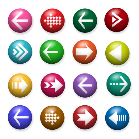 Left and right, forward and back website arrows icons info graphic setのイラスト素材