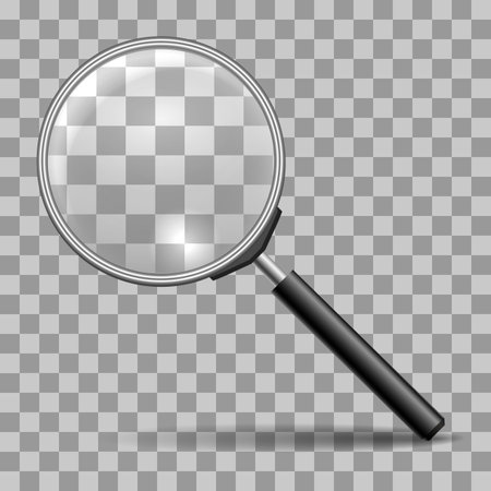 Magnifying glass. Magnifier or lupa vector icon for zoom scrutiny, search or magnify buttonsのイラスト素材