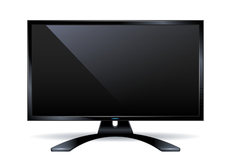 Monitor frame. Flat screen isolated tv, presentation blank plasma monitor, wall hd tv screen isolated on white background, vector illustrationのイラスト素材