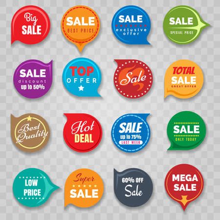 Quality badges and sticker set for sale.のイラスト素材