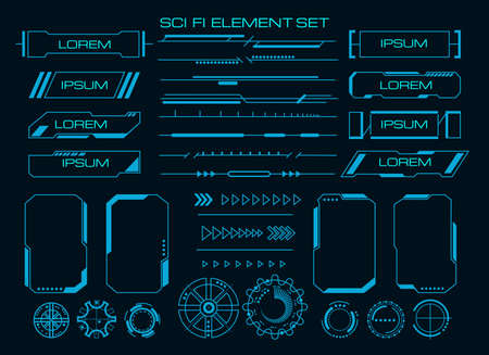 Techno cyber ux elementsのイラスト素材