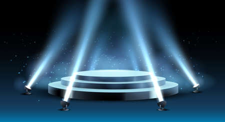 Presentation blue lights stageのイラスト素材