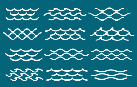 Blue simple water line waves