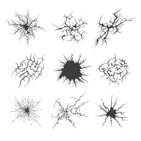 Fissure black cracked holesのイラスト素材