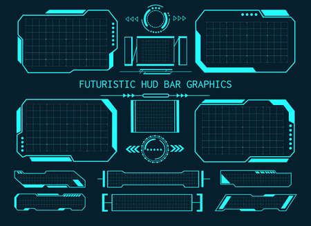 Futuristic hud bar graphicsのイラスト素材