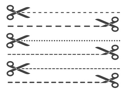 Cut dotted line.with scissorsのイラスト素材