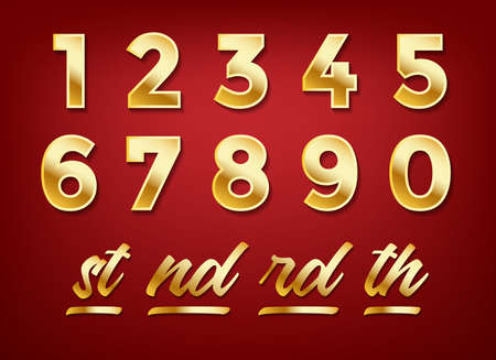 Anniversary golden numbersのイラスト素材