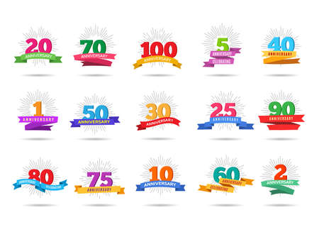 Anniversary firework labelsのイラスト素材