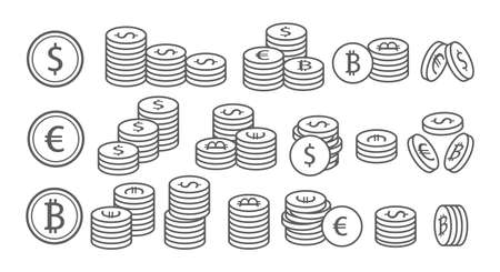 Token coin iconsのイラスト素材