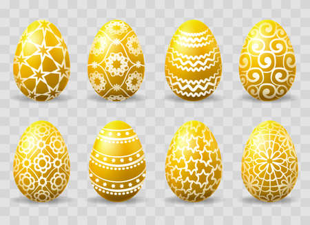 Golden easter eggsのイラスト素材