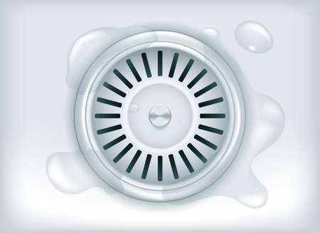Kitchen drain with waterのイラスト素材