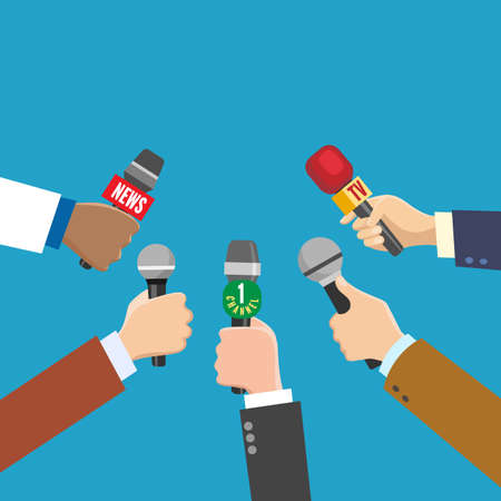 Paparazzi hands with micsのイラスト素材