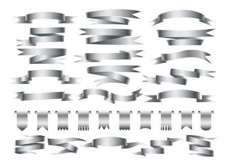 Metallic banner ribbonsのイラスト素材