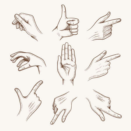 Explain hand sketchのイラスト素材