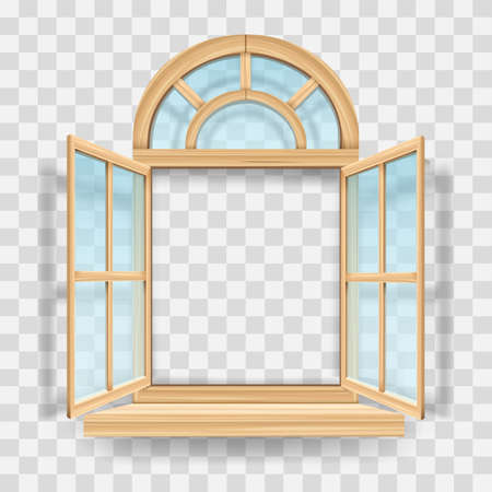Rustic window on transparent backgroundのイラスト素材