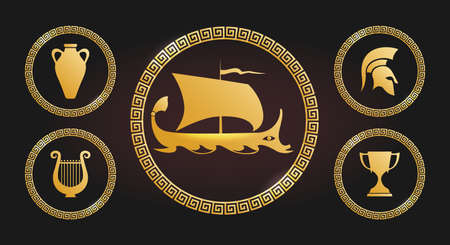 Greek signs setのイラスト素材