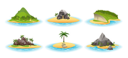 Green tropical islandsのイラスト素材