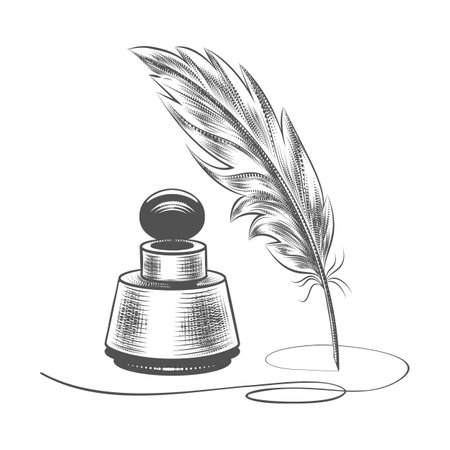 Quill and inkのイラスト素材