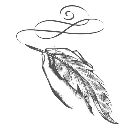 Quill pen handのイラスト素材