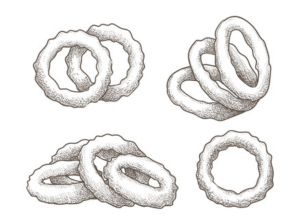 Onions rings chipsのイラスト素材