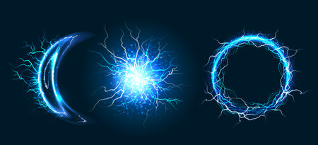 Electrical flare circle halo crescent graphicsのイラスト素材