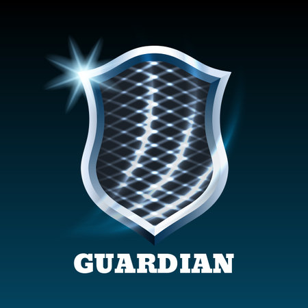 Blue protection metal shieldのイラスト素材