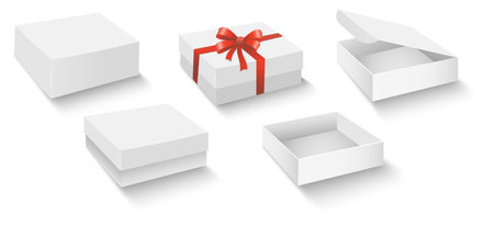White gift cardboard boxのイラスト素材