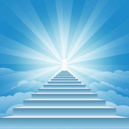 Staircase leading to skiesのイラスト素材