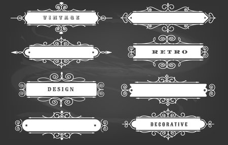 Vintage hand drawn banner setのイラスト素材