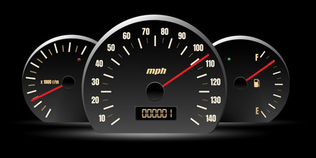 Realistic car dashboardのイラスト素材