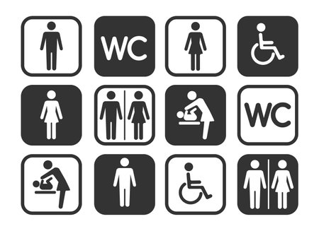 Public toilet pictogram setのイラスト素材
