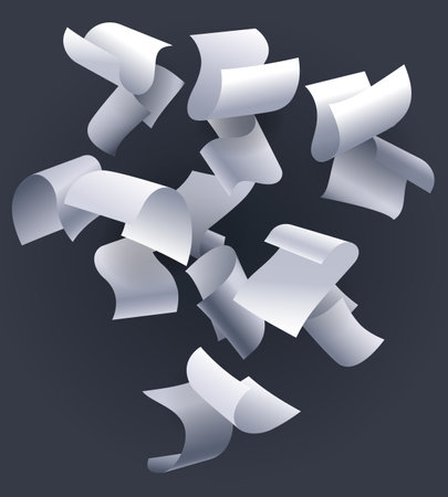 3d falling paper sheetsのイラスト素材