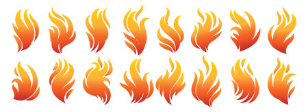 Fire icons setのイラスト素材