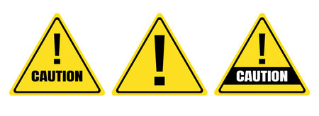 Yellow caution iconsのイラスト素材