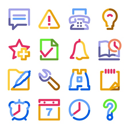 Organizer web icons. Color contour series.のイラスト素材