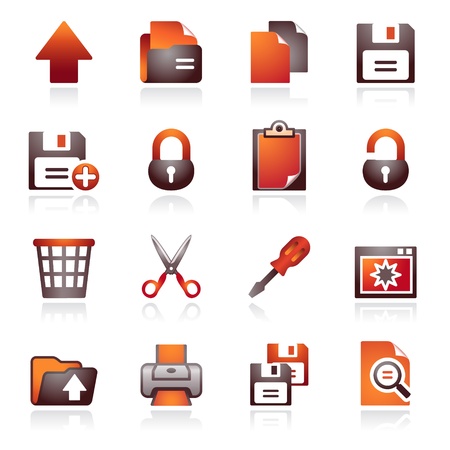 Document web icons, set 1. Black and red series.のイラスト素材