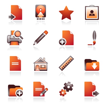 Document web icons, set 2. Black and red series.のイラスト素材