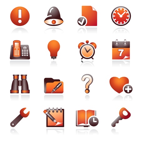 Organizer web icons. Black and red series.のイラスト素材