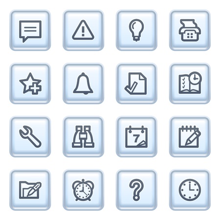 Organizer icons on blue buttons.のイラスト素材