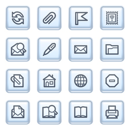 E-mail icons on blue buttons.のイラスト素材